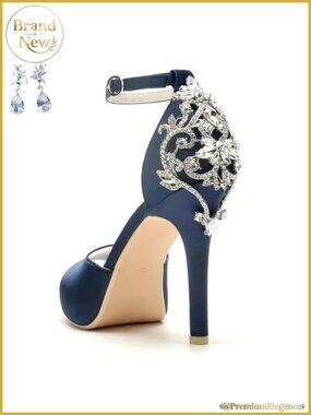 Satin Platform High Heel Sandals Crystal Back D'Orsay Wedding Shoes